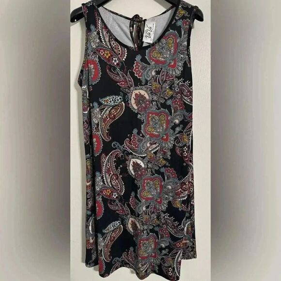 Va Va By Joy Han | Black and Paisley Dress | Size Large - Picture 1 of 10